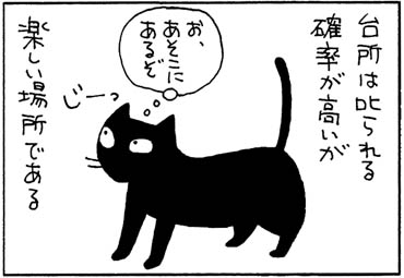 フライパンに入るネコの4コマ猫漫画