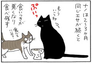 エサを食べない猫の4コマ猫漫画