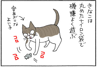 ネコの爪にやられる猫漫画