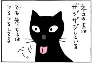 ネコの舌はざらざらの4コマ猫漫画