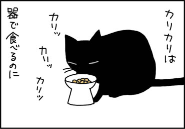 エサを食べる猫漫画