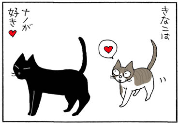 尻のにおいを嗅ぐ猫の4コマ猫漫画