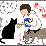 エサを横取りする猫の4コマ猫漫画