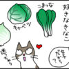 葉もの野菜が好きな猫の4コマ猫漫画