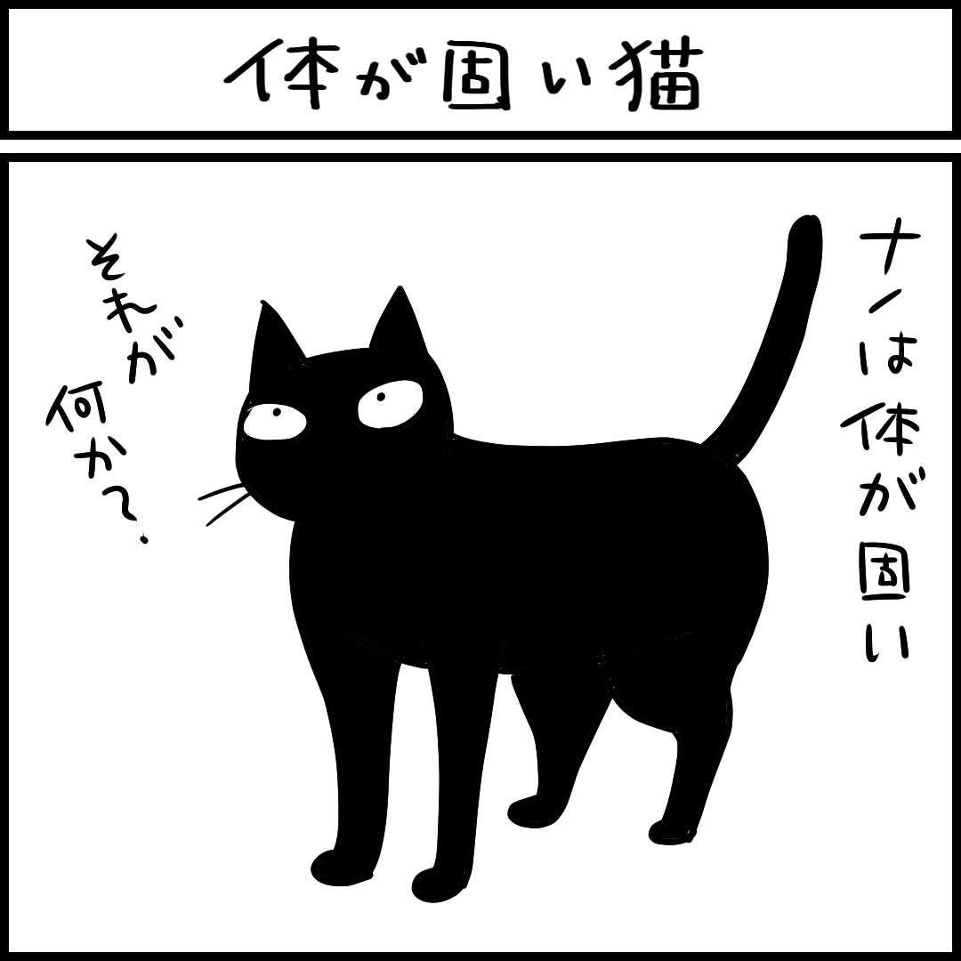 体が固い猫 4コマ猫漫画 ナノトクラス